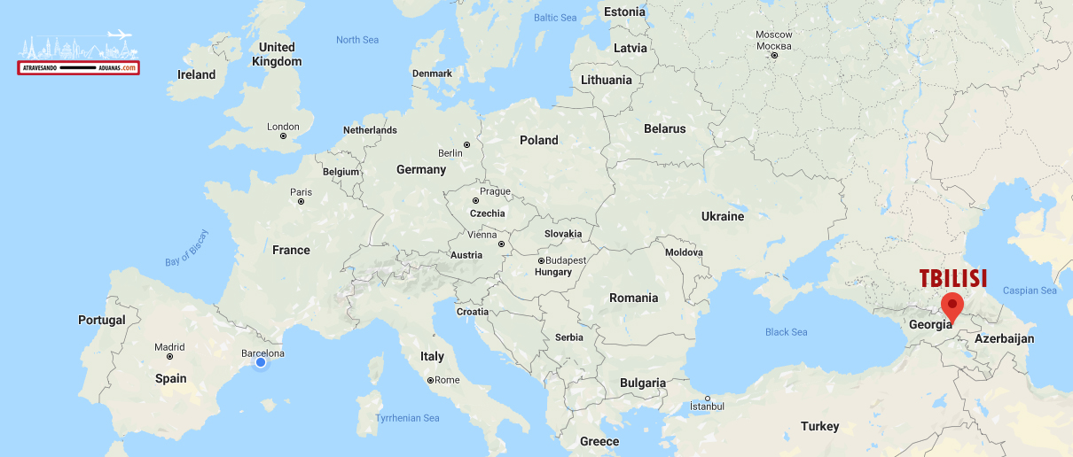 Localización de Tbilisi en Europa