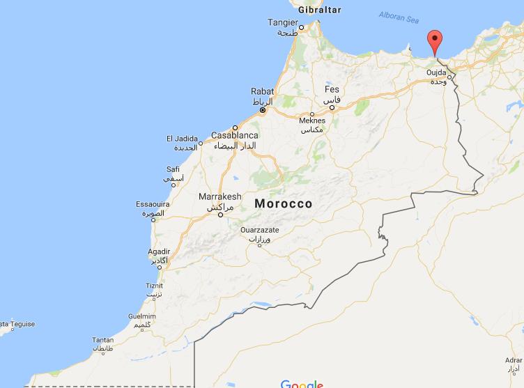 mapa de Saïdia en Marruecos 