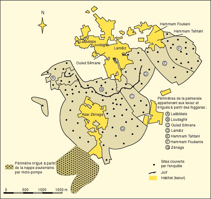 mapa de los ksour de Figuig