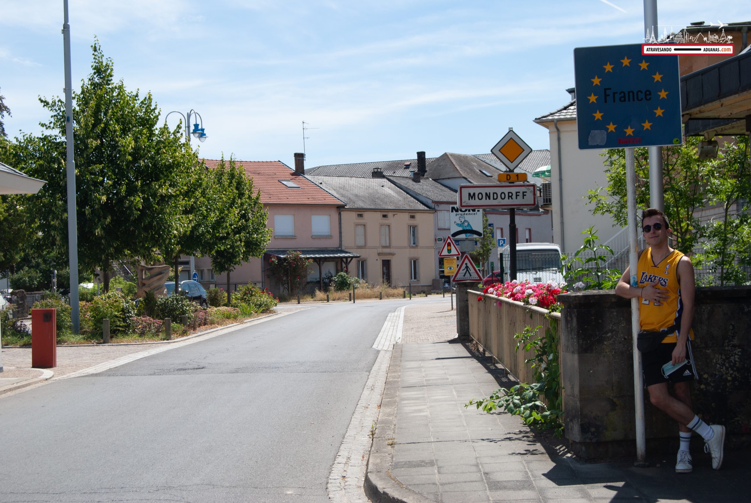 Frontera entre Francia y Luxemburgo en Mondorf